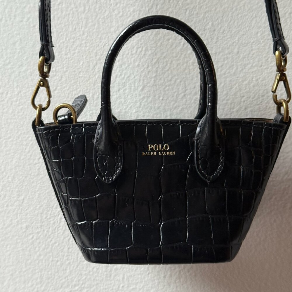 Polo Ralph Lauren Micro Bag (Black Snakeskin)